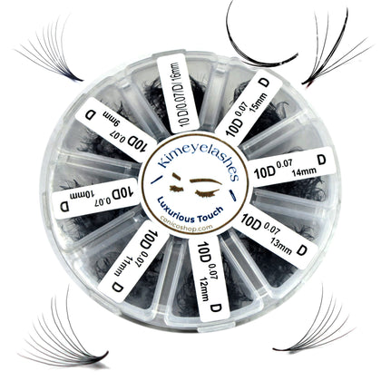 Generic 1000 premade volume fans mixed lengths 9-16mm C D Curl front view