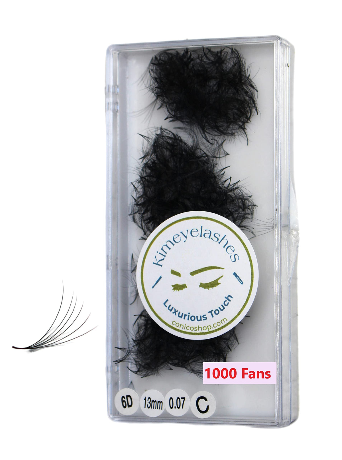 Generic 6D premade volume fans C Curl 11mm box front view