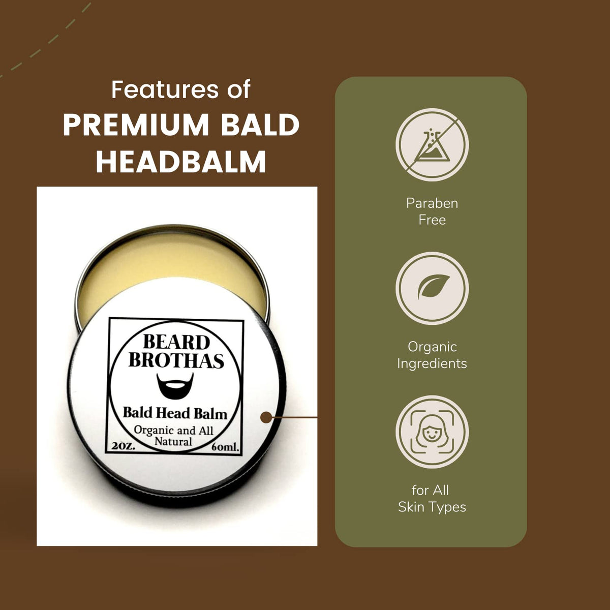 Generic Bald Head Balm with shea butter and beeswax