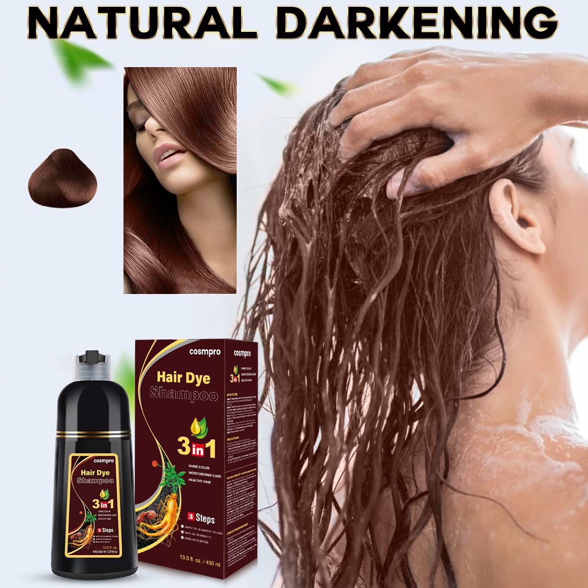 Generic Hair Dye Shampoo application process with gloves