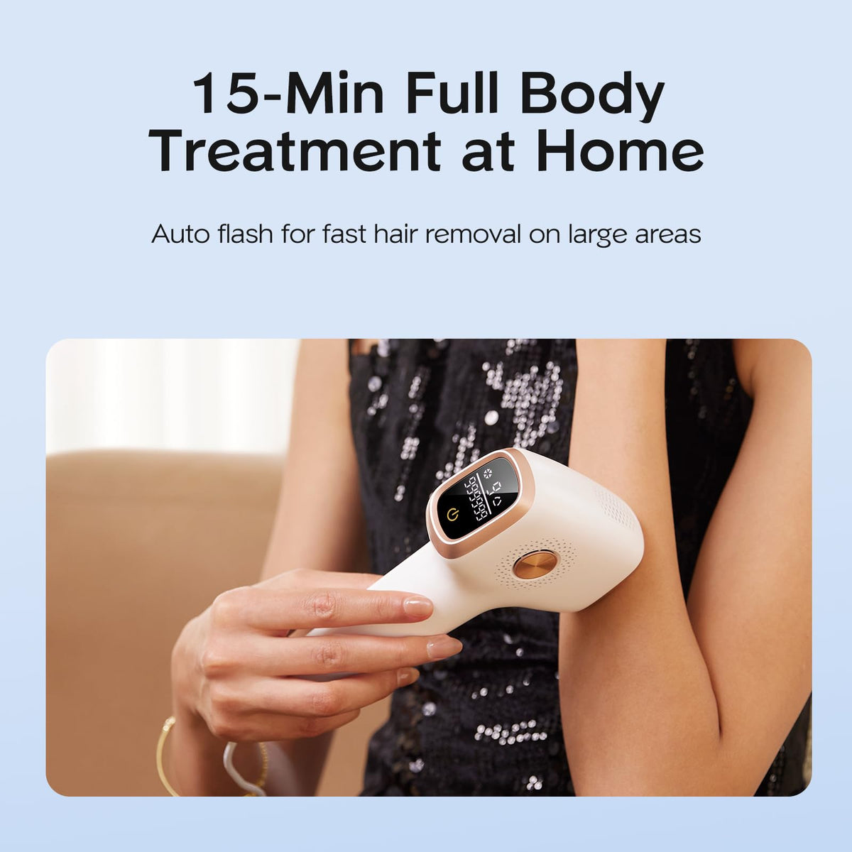 Generic IPL Hair Removal Device displayed on a bathroom counter