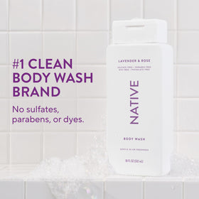 Generic Native Clean Body Wash Lavender & Rose bottle with label