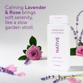 Generic Native Clean Body Wash Lavender & Rose texture on hand