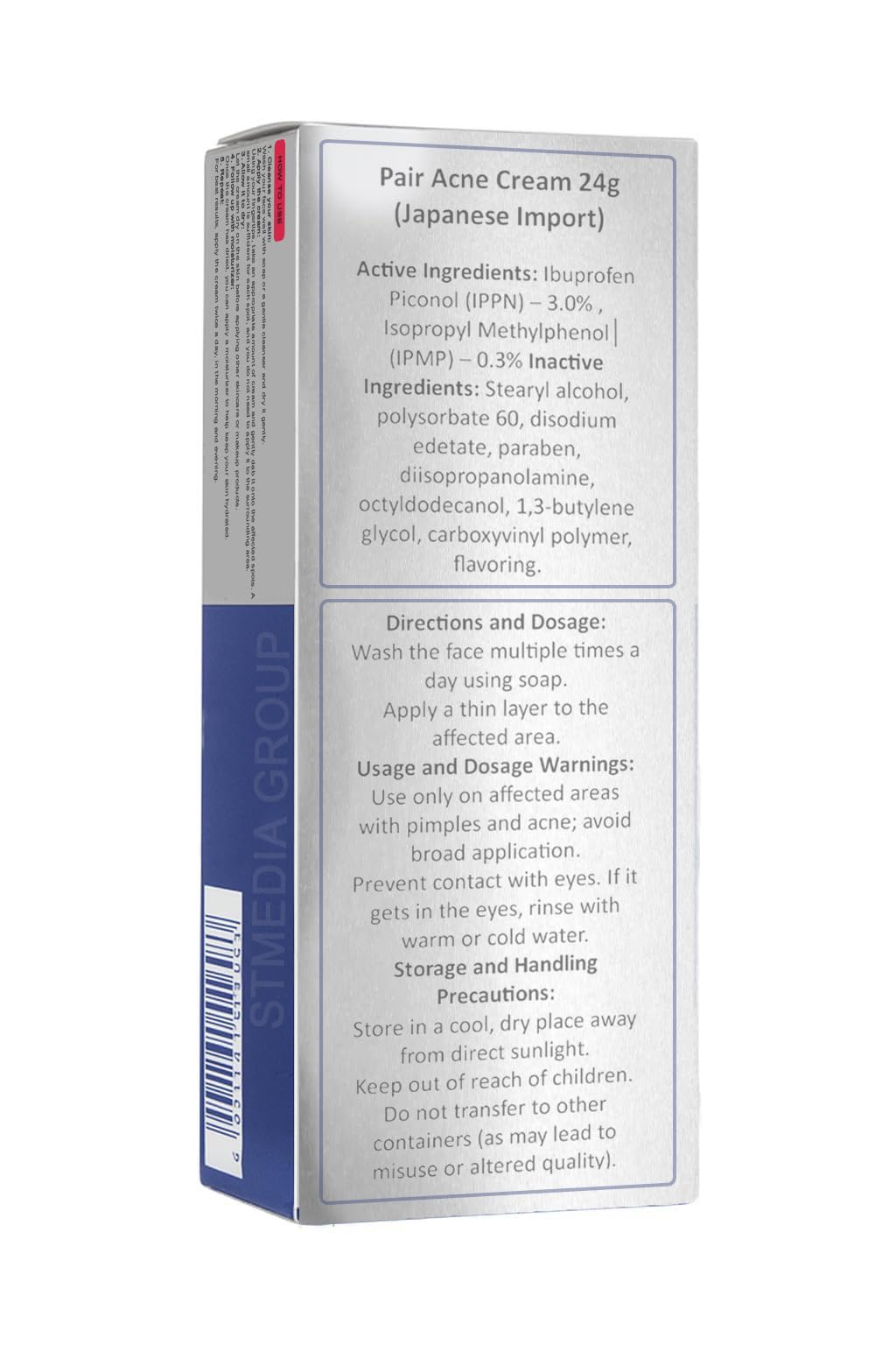 Generic Pair Acne Cream 24g application on skin