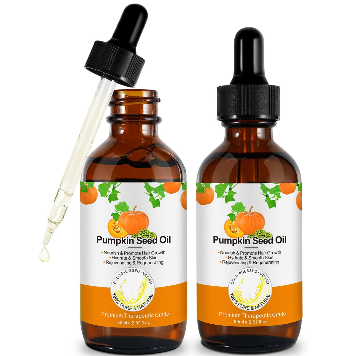 Generic Pumpkin Seed Oil 2 Pack front view with packaging