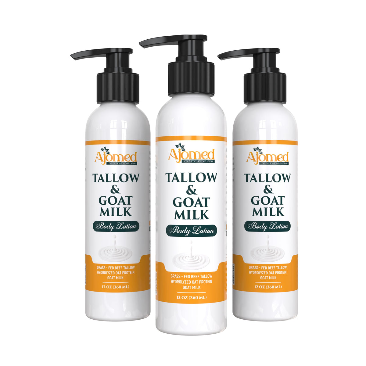 Generic Tallow & Goat Milk Body Lotion 12 OZ with natural ingredients