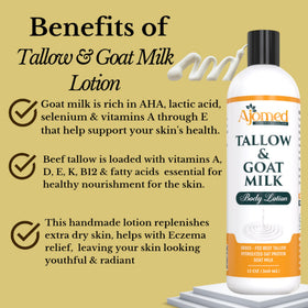 Generic Tallow & Goat Milk Body Lotion with oatmeal and honey ingredients