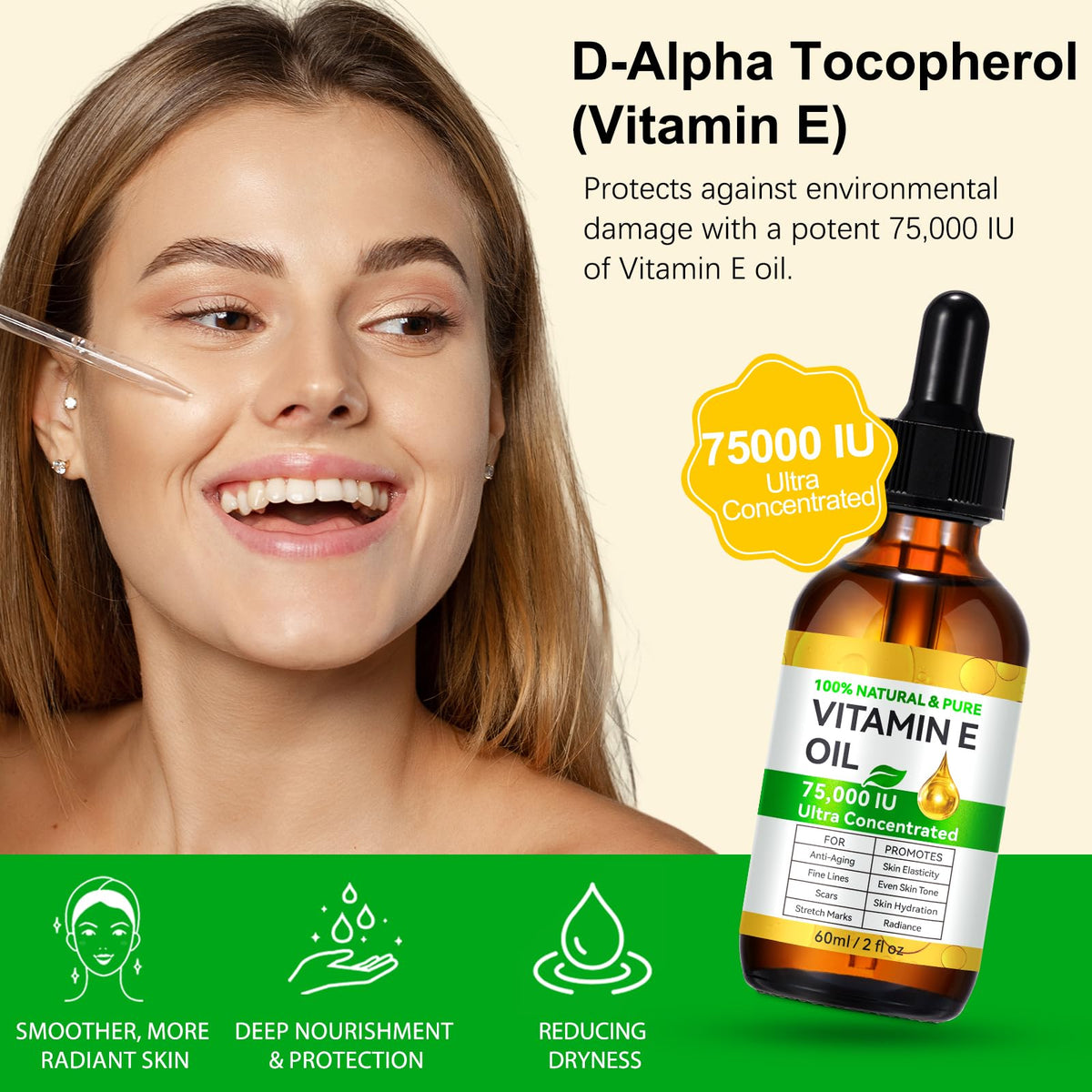 Generic Vitamin E Oil lifestyle scene on vanity