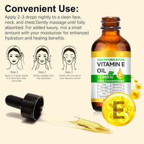 Generic Vitamin E Oil used on hair with shiny finish