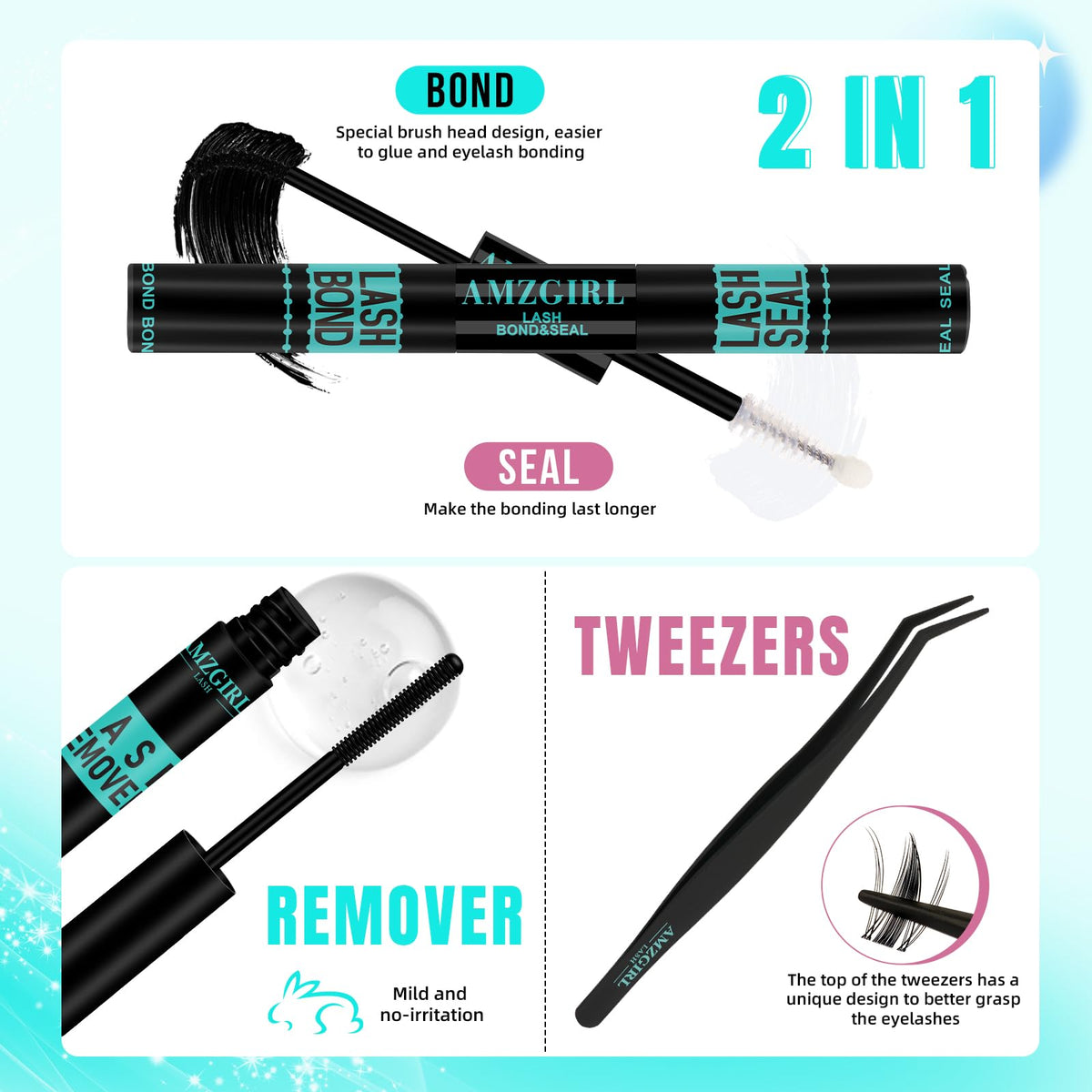 Gentle lash remover from AMZGIRL LASH Manga Lash Kit
