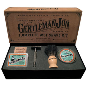 Gentleman Jon Safety Razor Wet Shaving Kit complete set front view