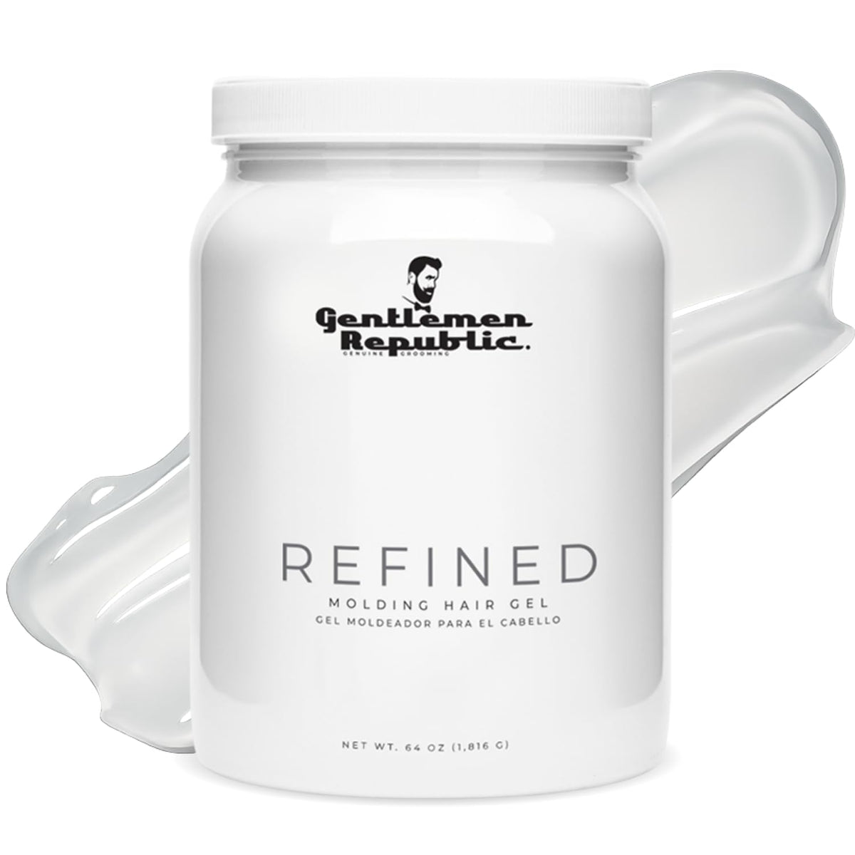 Gentlemen Republic 64oz Hair Gel front view with clear gel texture