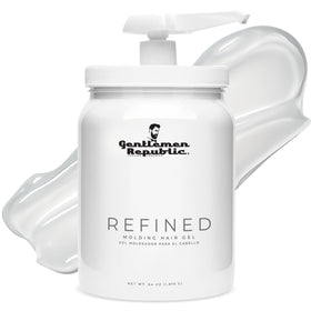 Gentlemen Republic 64oz Men's Hair Gel front view with pump