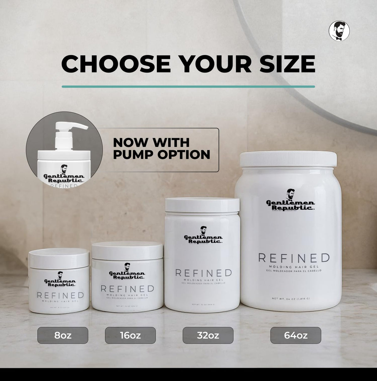 Gentlemen Republic 8oz Refined Hair Gel packaging
