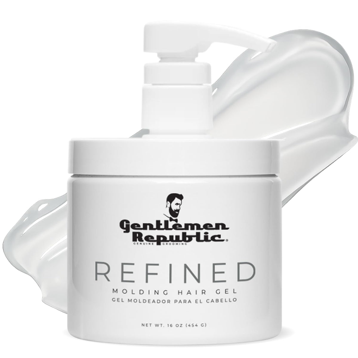 Gentlemen Republic Refined Hair Gel 16oz front view with pump