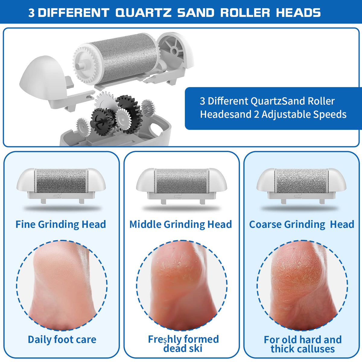 Geopu Electric Foot Callus Remover in use on feet