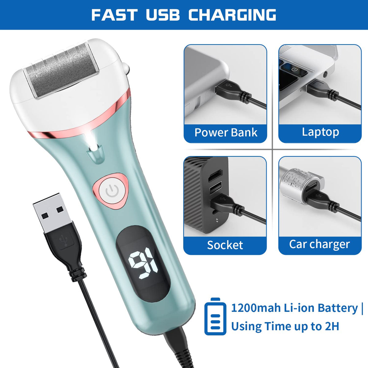Geopu Electric Foot Callus Remover with LCD battery display