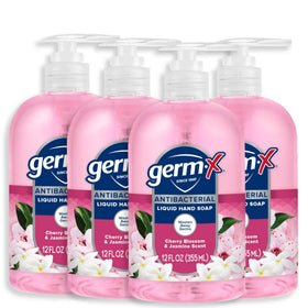 Germ-X Antibacterial Hand Soap 12 Oz Jasmine & Cherry Blossom front view