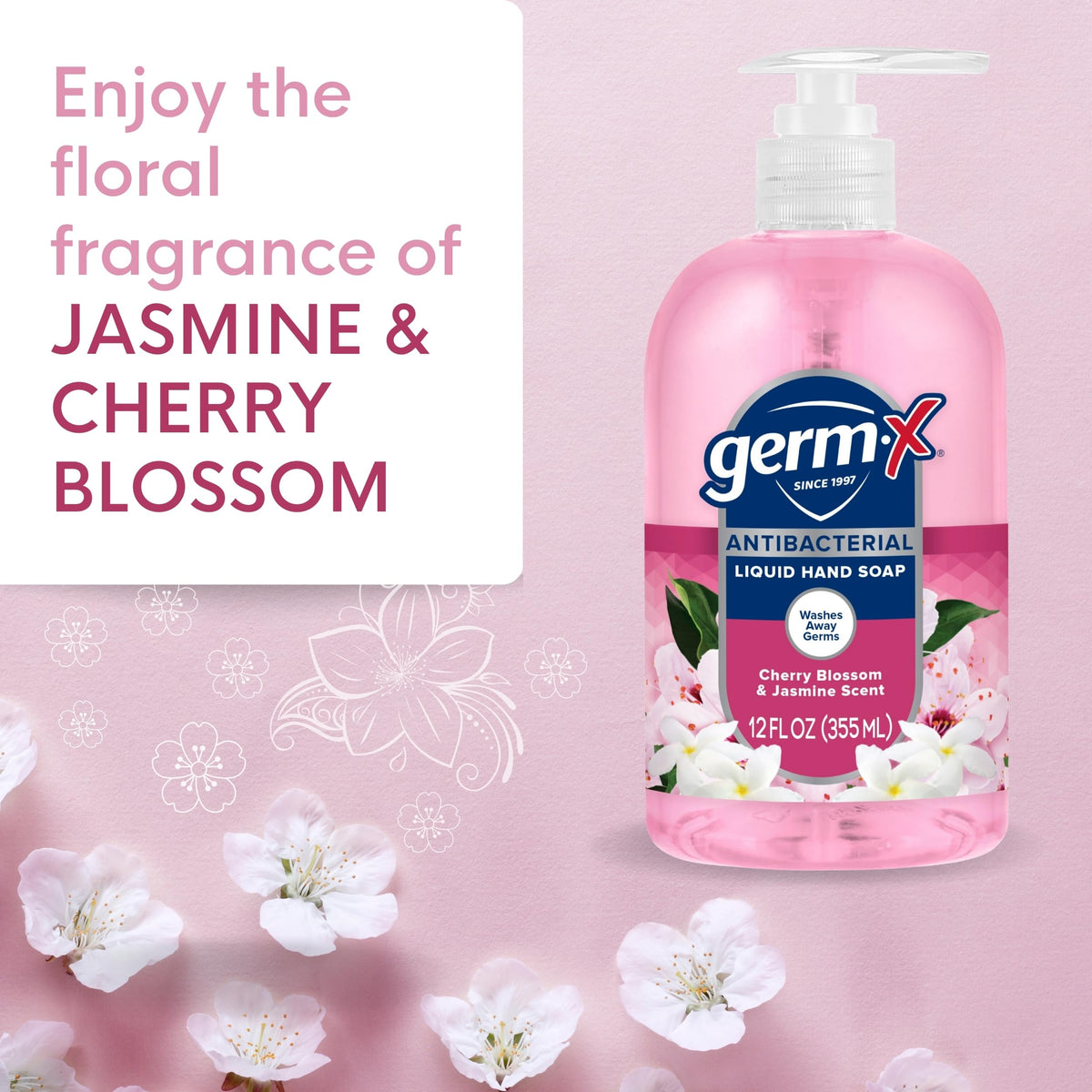 Germ-X Antibacterial Hand Soap 12 Oz pump bottle close-up
