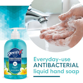 Germ-X Antibacterial Hand Soap Spring Rain scent label detail