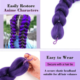 GetGal purple braids ponytail in packaging