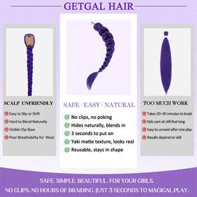 GetGal purple braids ponytail side view
