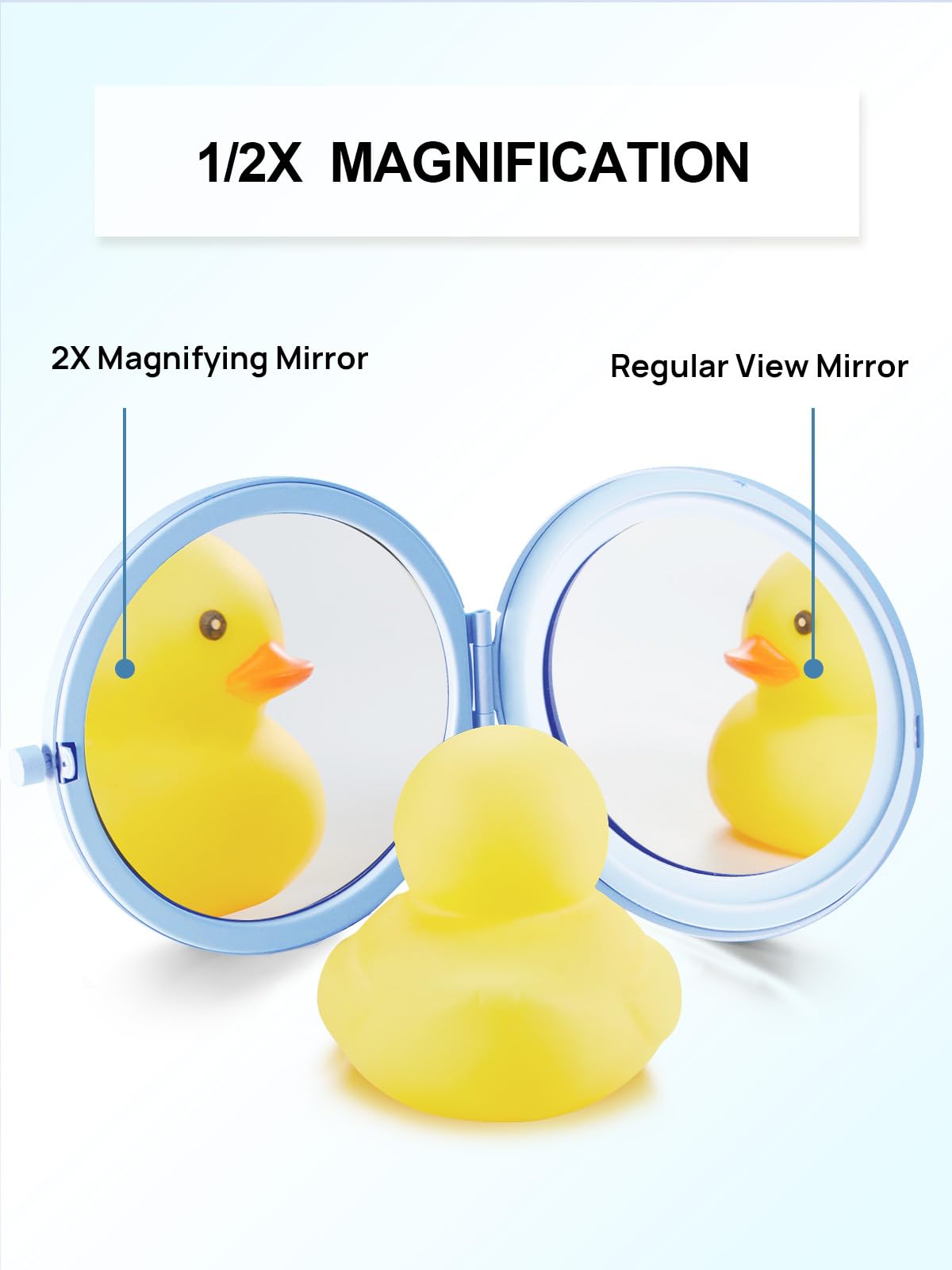 Getinbulk Compact Mirror in Light Blue, open view