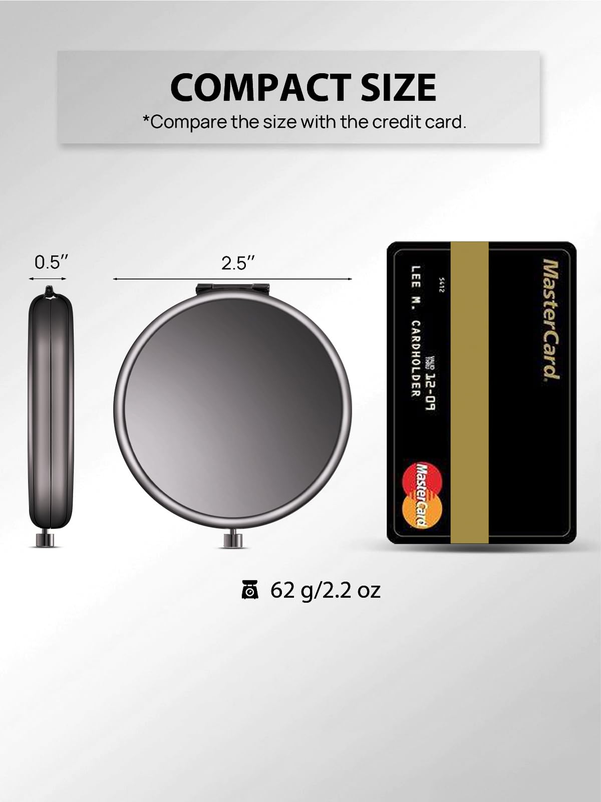 Getinbulk compact mirror set in Rose Gold front view