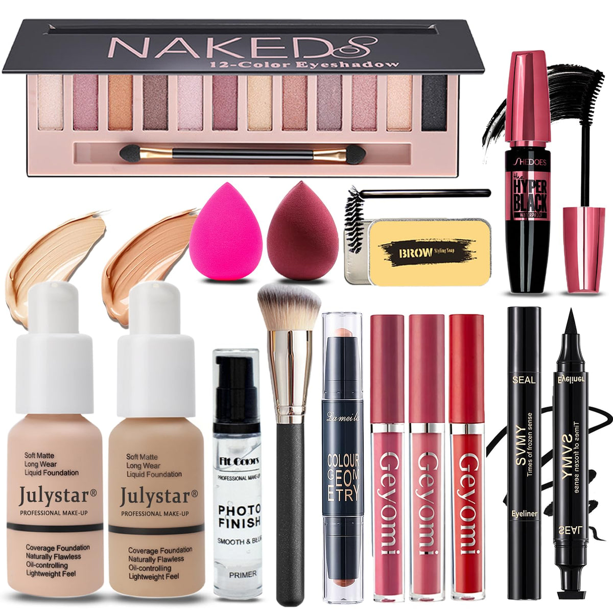 Geyomi All in One Makeup Kit front view with 12 colour palette