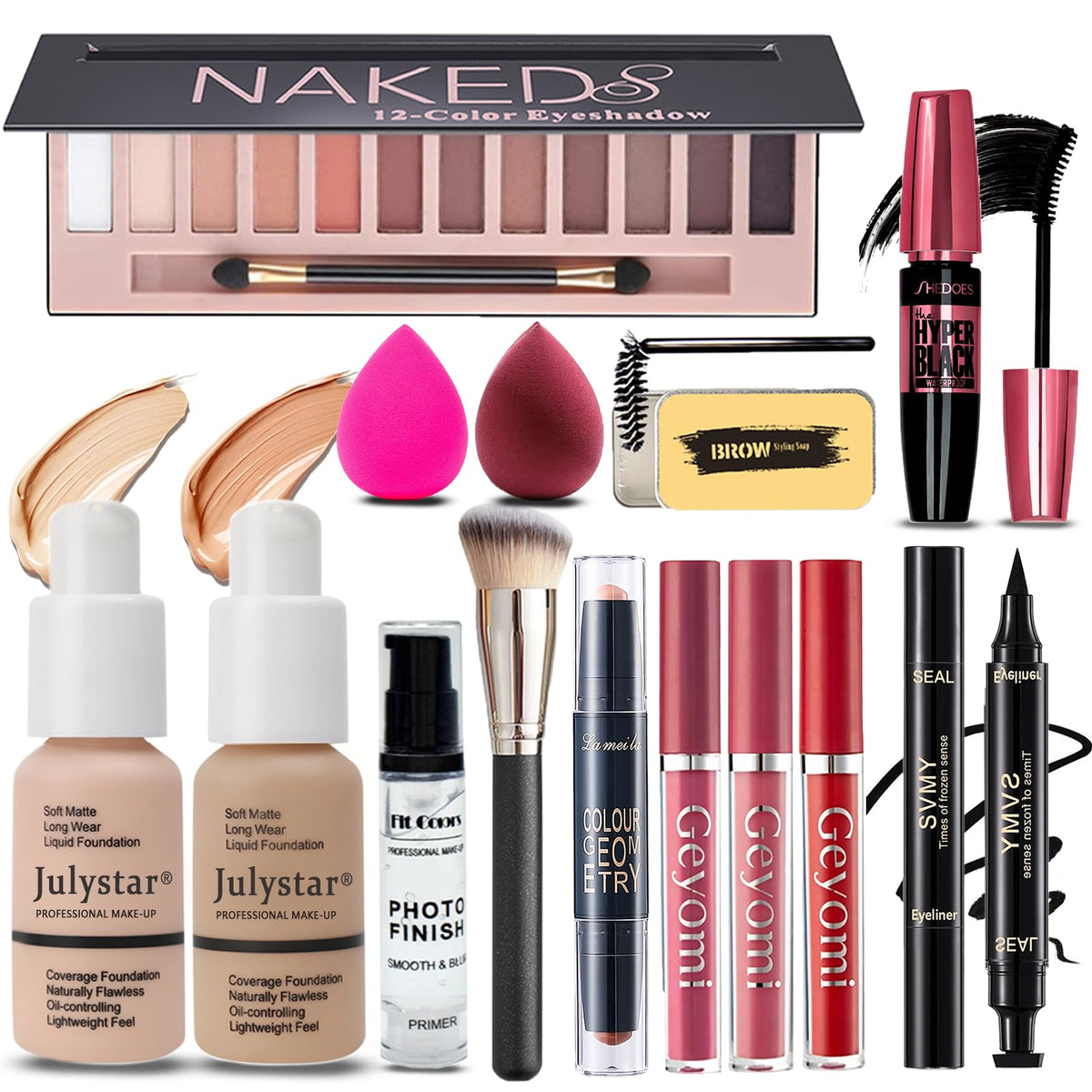 Geyomi All in One Makeup Kit front view with 12 eyeshadow colours