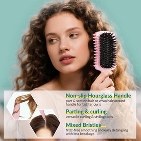 GFDCK Curl Defining Brush on a styling table with products