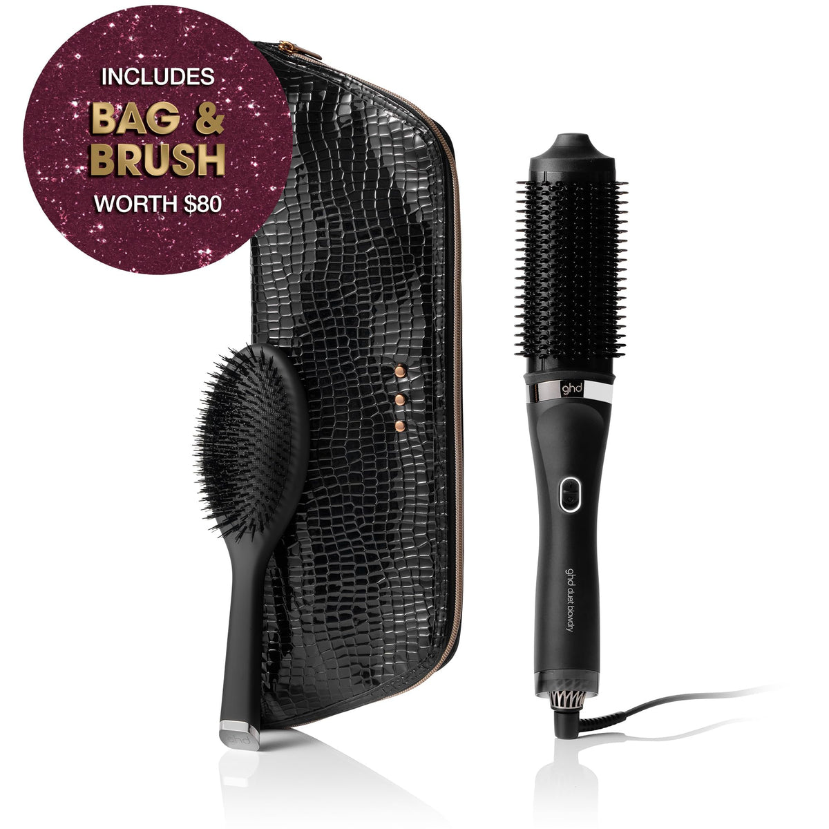 ghd Duet Blowdry 2-in-1 Hot Air Brush with oval dressing brush