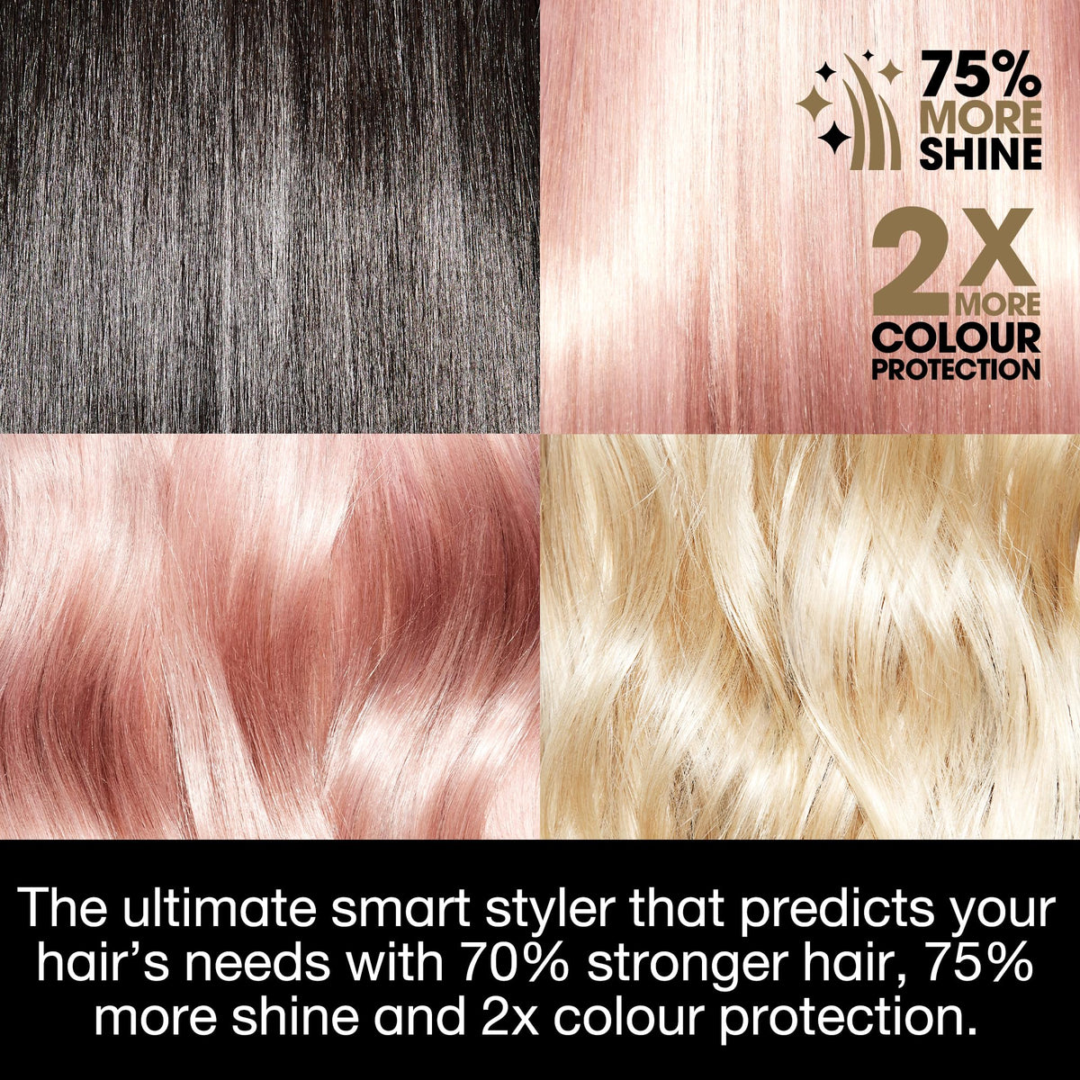 ghd Platinum+ flat iron in lifestyle setting on vanity