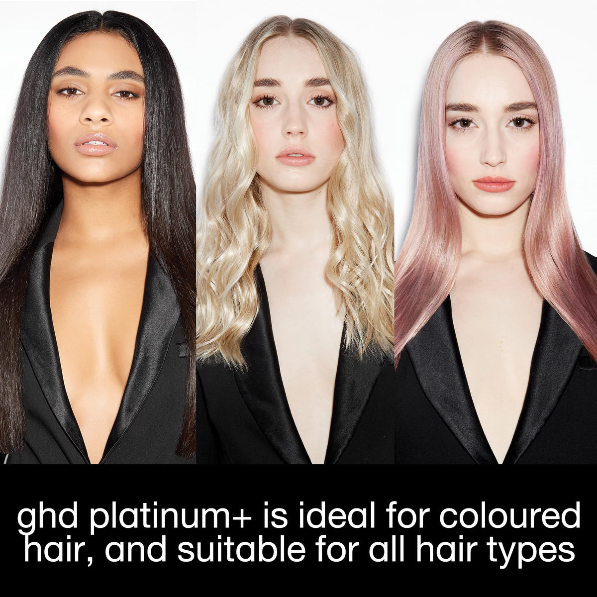ghd Platinum+ flat iron packaging and accessories