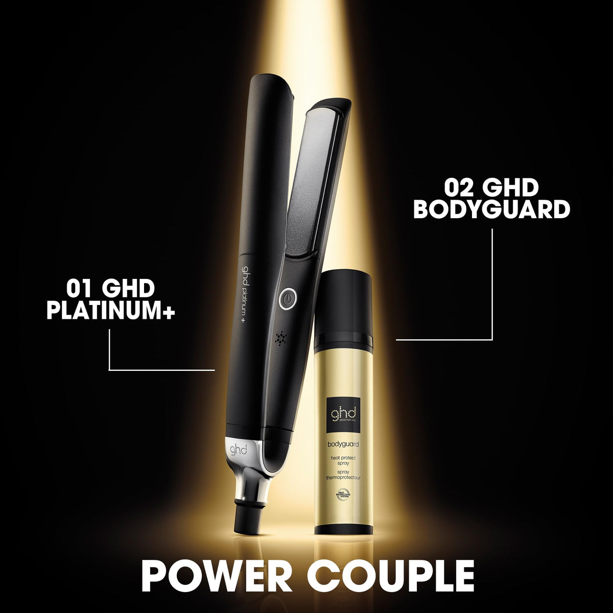 ghd Platinum+ Styler demonstrating sleek straight hair