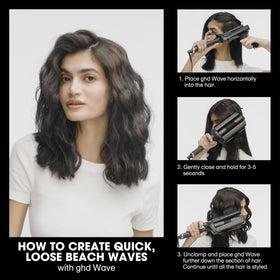 ghd Wave Triple Barrel Hair Waver in use creating waves