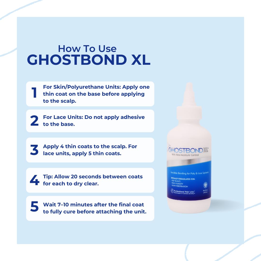 GHOSTBOND XL adhesive bottle with clear formula and easy application tip