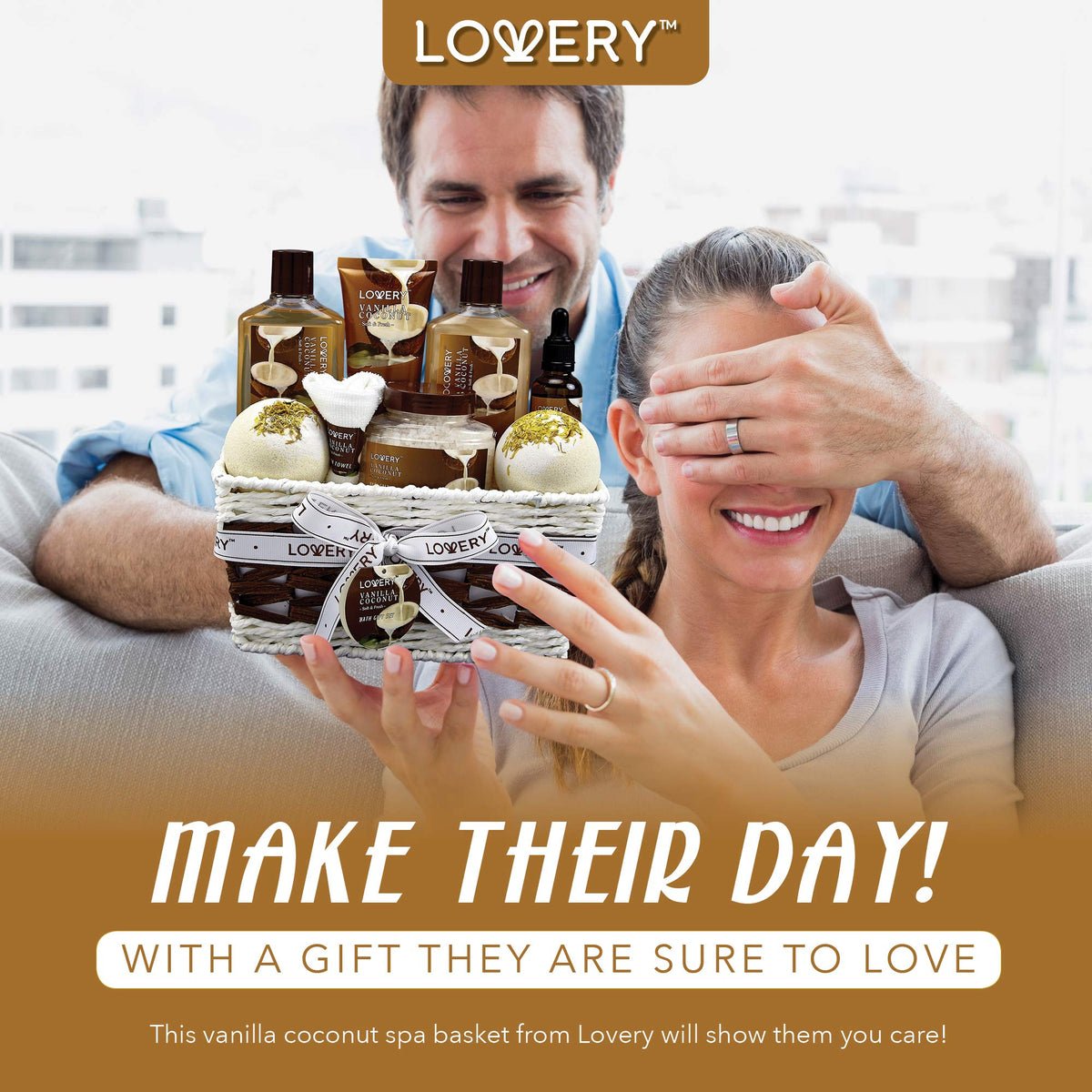 Gift note card for personalization in LOVERY Spa Basket