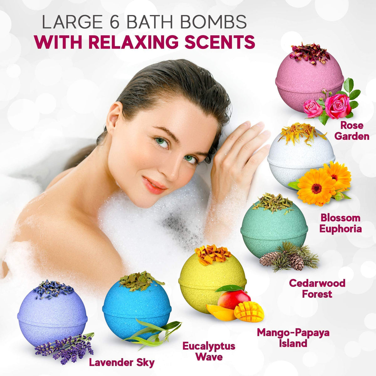 Gift presentation of Relaxcation Organic Bath Bombs