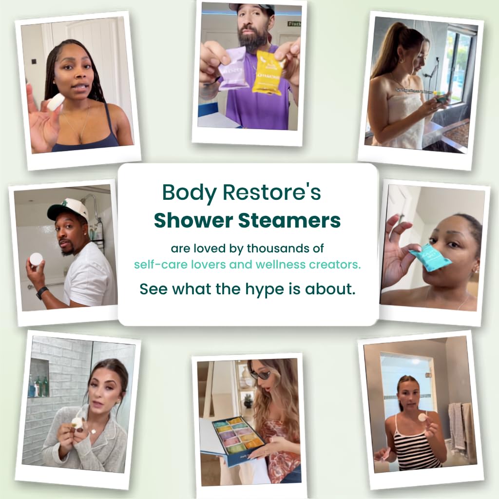 Gift-ready packaging of Body Restore shower steamers