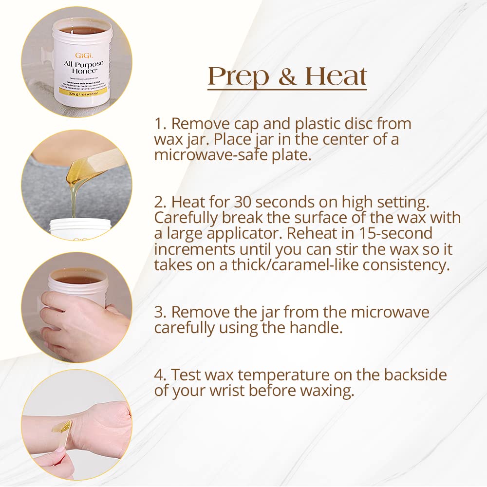 GIGI All Purpose Honee Soft Wax 8 oz packaging details