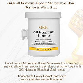 GIGI All Purpose Honee Soft Wax 8 oz with holder for quick heating