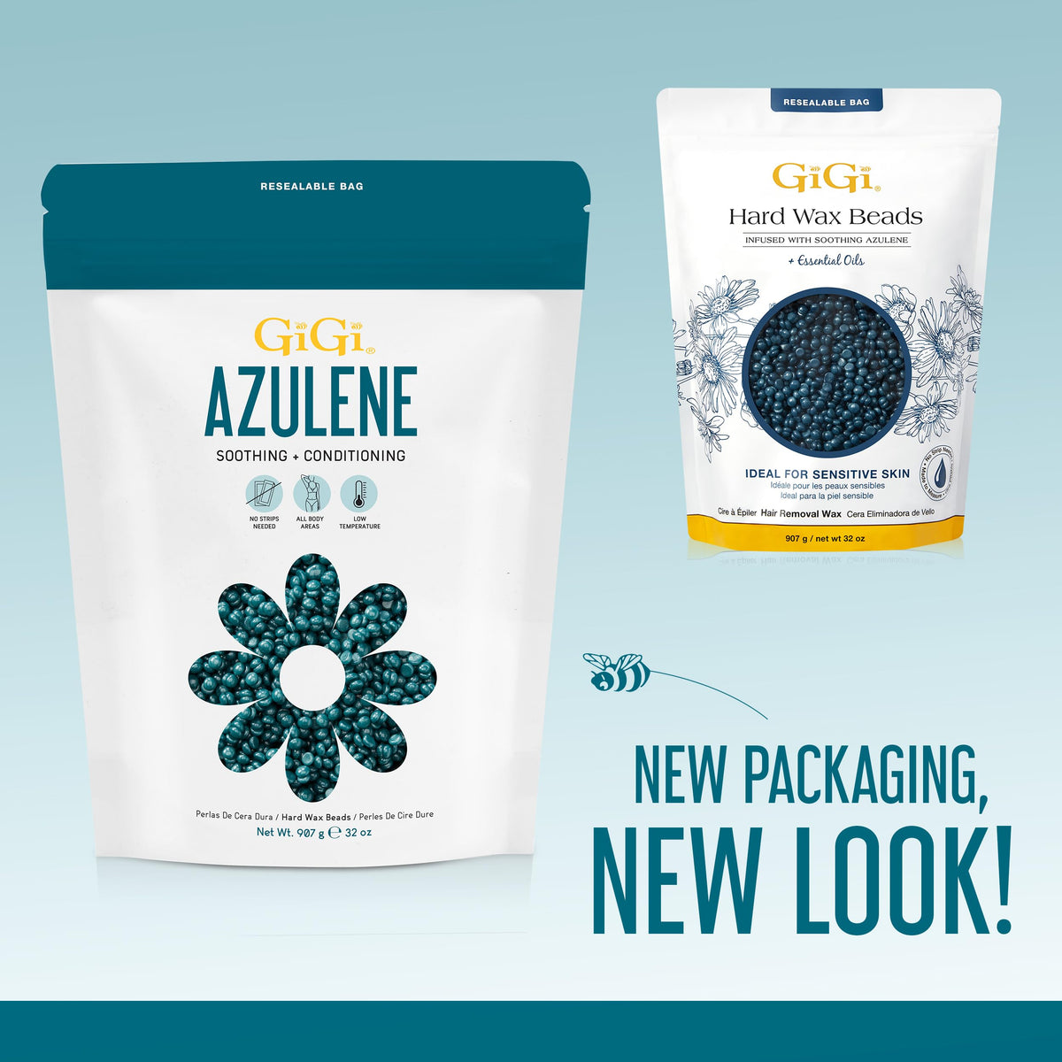 GIGI Azulene Hard Wax Beads application process
