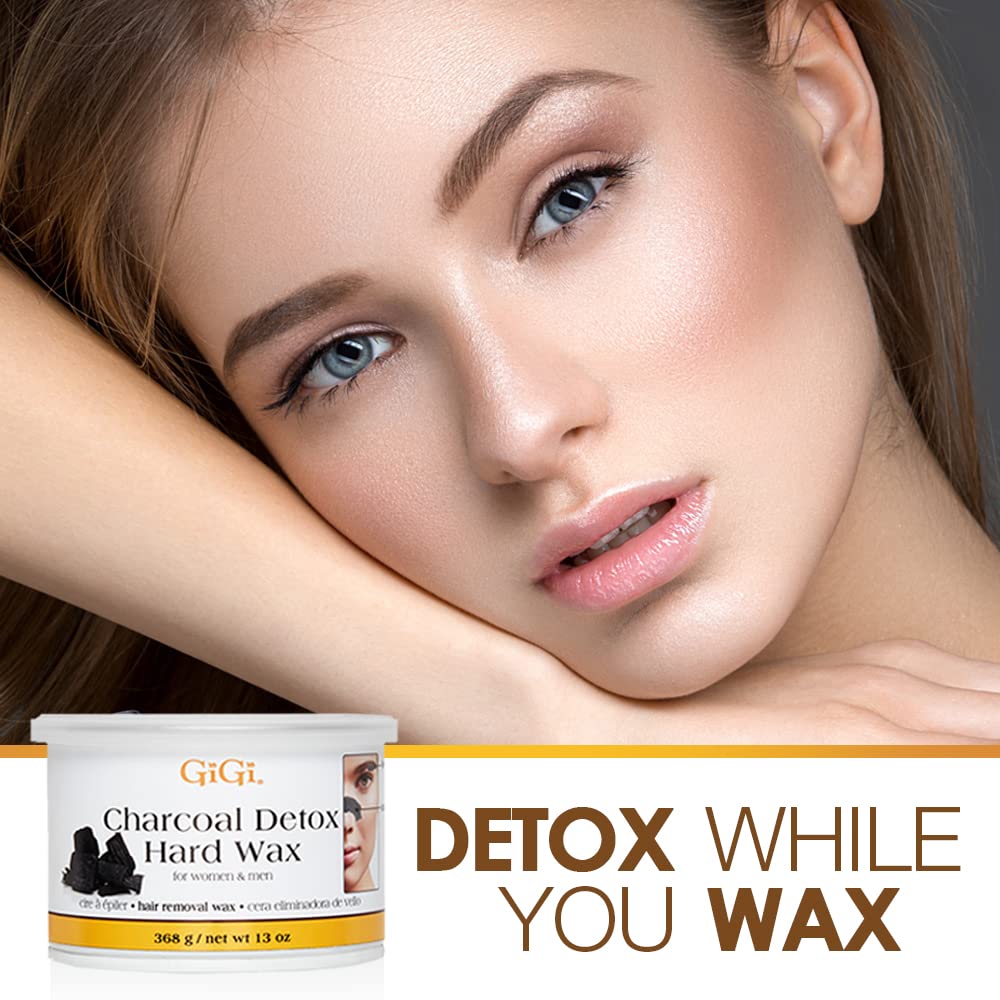 GIGI Charcoal Detox Facial Hard Wax application on skin