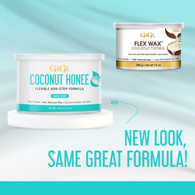 GIGI Coconut Honee Flex Hard Wax in a beauty setup