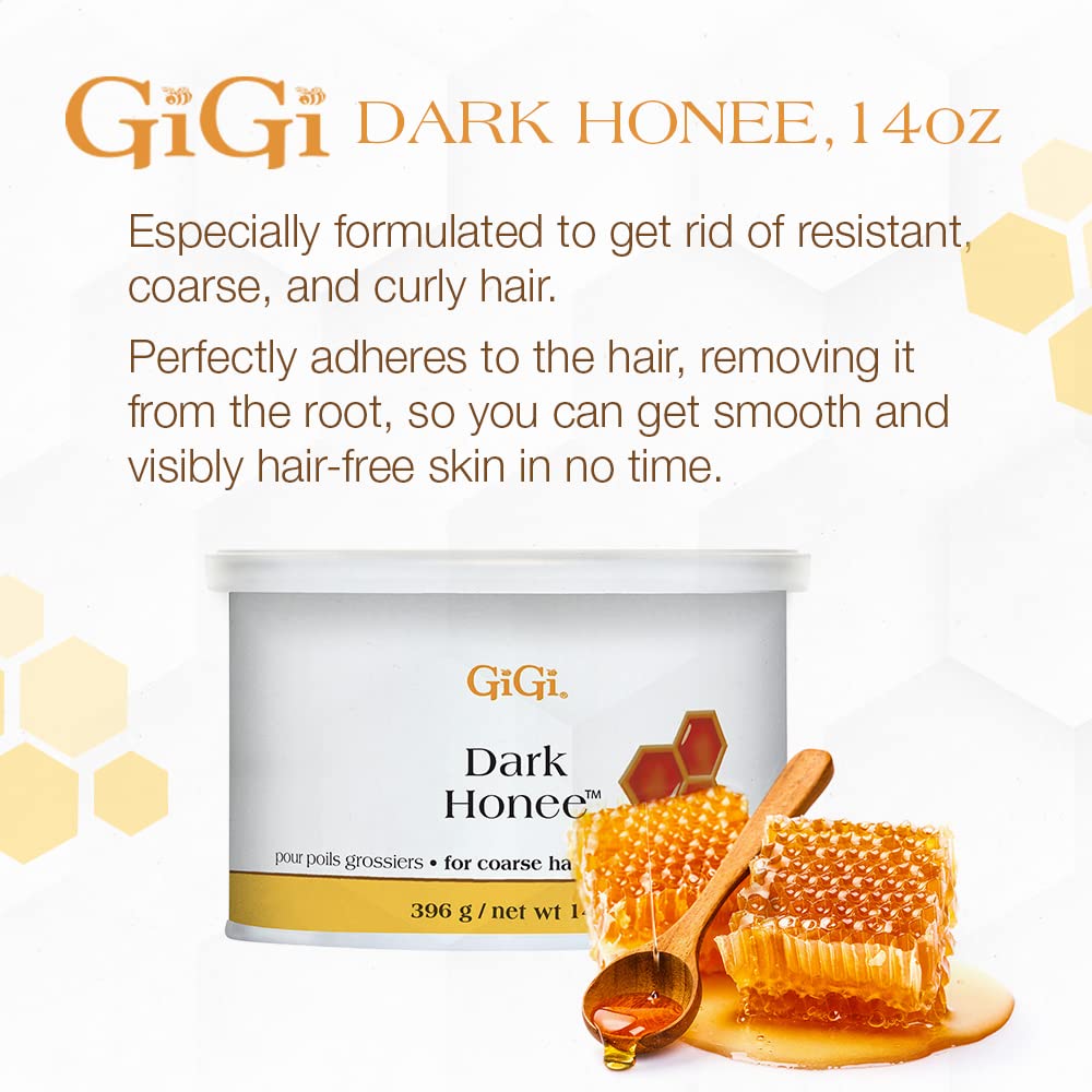 GIGI Dark Honee Soft Wax 14 oz container top view