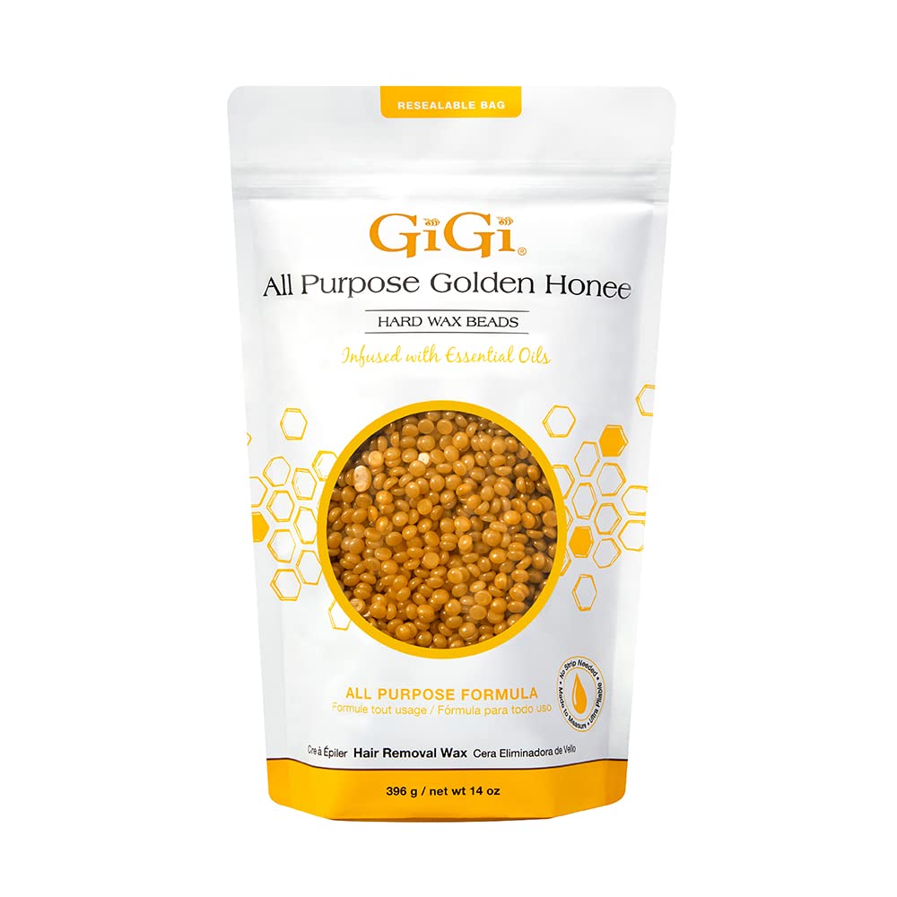 GIGI Golden Honee Hard Wax Beads 14 oz front view