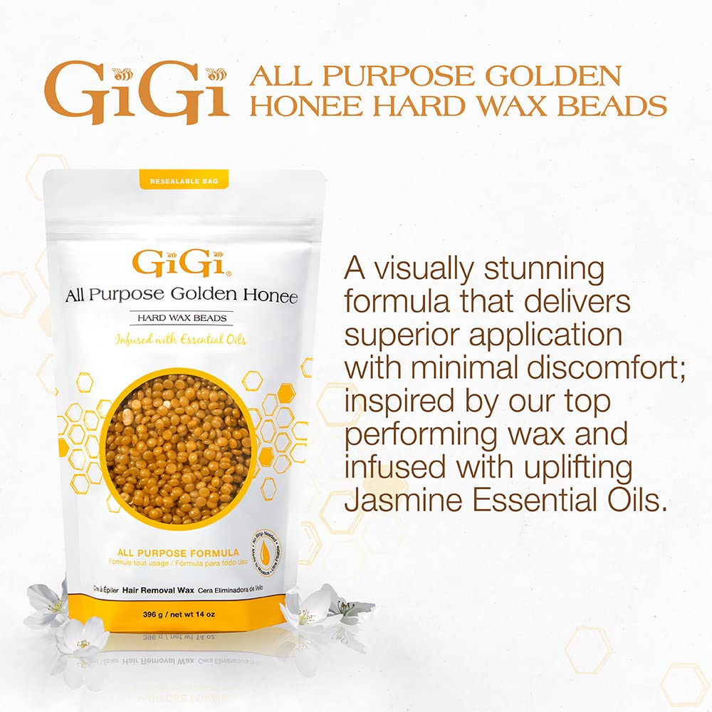 GIGI Golden Honee Hard Wax Beads 14 oz packaging