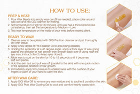 GIGI Golden Honee Hard Wax Beads in use on skin