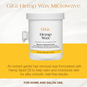 GIGI Hemp Wax Microwave 7.6 oz back view showing ingredients
